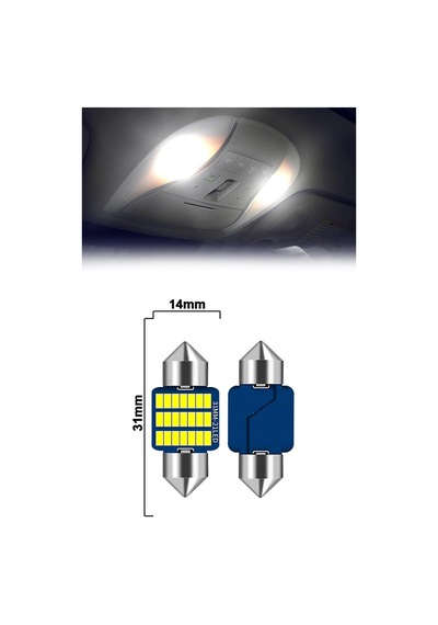 Mega Oto Market Sofit Led Canbus 31mm Iç Aydınlatma Plaka Lamba T10 21 Led 2 Adet