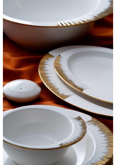 Acar Sherry Gold 6 Kişilik 29 Parça Yemek Takımı Beyaz - Gold