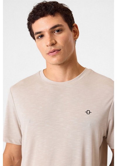 Back And Bond Regular Fit Basic Bej Tişört Çok Renkli