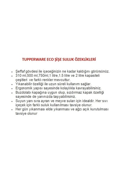 Eco Şişe Suluk 750 Ml 2li Mavi Kırmızı