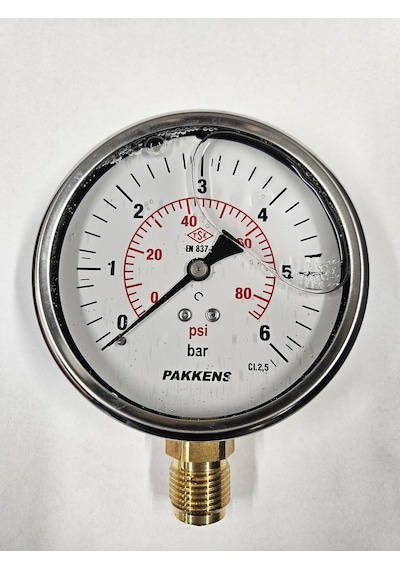 Çap 100 ALTtan 6 Bar Gliserinli Manometre - Pakkens