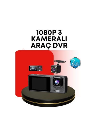 Araç Kamerası 3 Lü Sistem Full Hd, Sesli Kayıt Ve Park Gözetimi 90959855