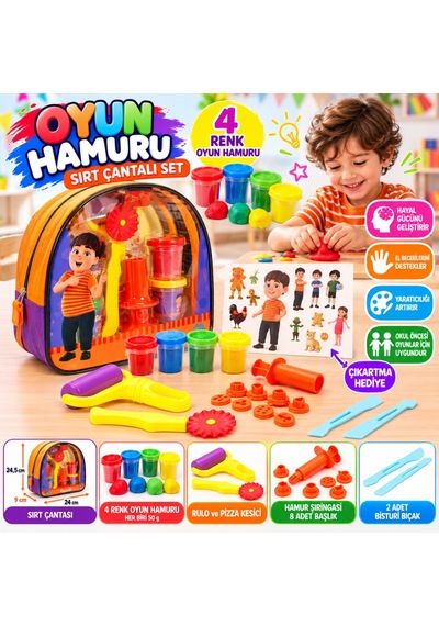 6717 Oyun Hamur Set Gupi Sırt Çnt 4x50gr Gup Turuncu
