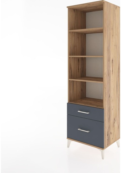 Hyperion Dolap 4 Raflı 2 Çekmeceli 60x44x195 Çam-antrasit Çam