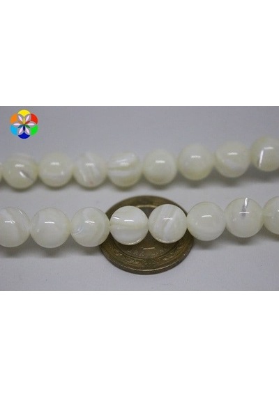 Sedef Taşı Dizi 10Mm (Beyaz)
