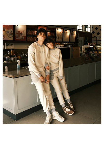 Beord Ham-gri %100 Pamuk Bisiklet Yaka Sweatshirt Bss1-142