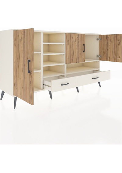 Kronos Konsol 8 Raflı 2 Çekmeceli 3 Kapaklı 176x59x99 Aytaşı-çam/aytaşı Atlas Çam/aytası - Aytası