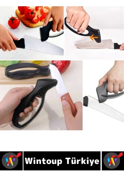 Ergonomik Yüksek Kaliteli Paslanmaz Çelik Kaymaz Güvenli Kullanım Kompakt Manuel Bıçak Bileme Aleti