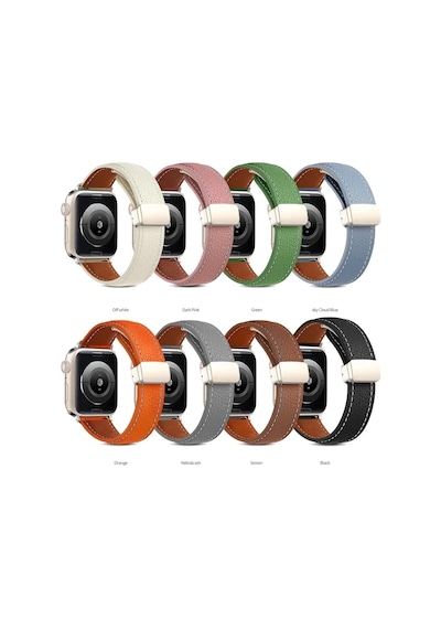 Newface Apple Watch 38mm Kr414 Daks Deri Kordon - Siyah Diğer