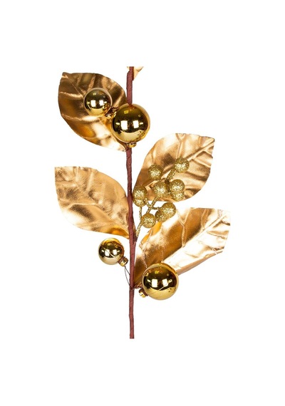 Yılbaşı Çiçeki Pike Berry Gold Simli Gold Yapraklı Yılbaşı Toplu Gold 70 Cm