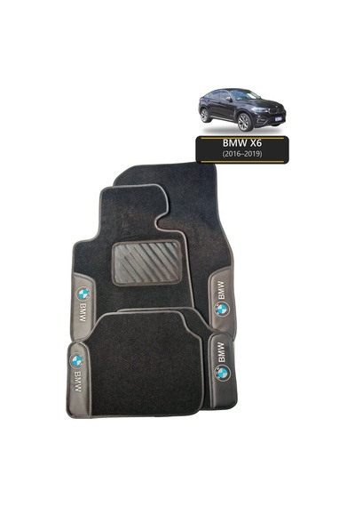 Oto Halı Paspas Seti Bmw X6 2016 2019 Uyumlu Sport Kaymaz & Şık Tasarım - Siyah - Tasarım 1