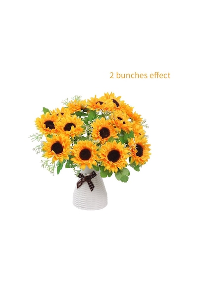 Yapay Çiçek Sunflower Ay Çiçeği Büyük Demet 12 Dallı 50cm