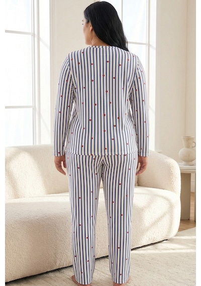 Siyah İnci Pamuklu Likralı Büyük Beden Battal Boy Örme Pijama Takım 26240938 Çok Renkli Siyah İnci Pamuklu Likralı Büyük Beden Battal Boy Örme Pijama Takım 26240938 Çok Renkli