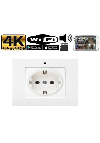 Wifi Mini Kamera Duvar Prizi 4k Ultra Hd Güvenlik Kamerası