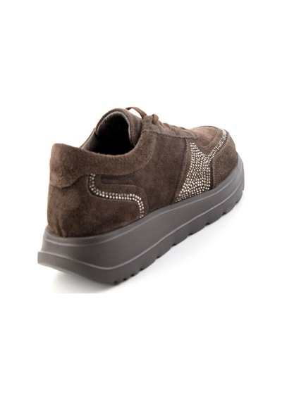 Bambi Kahve Süet Hakiki Deri Kadın Sneaker K01753051402