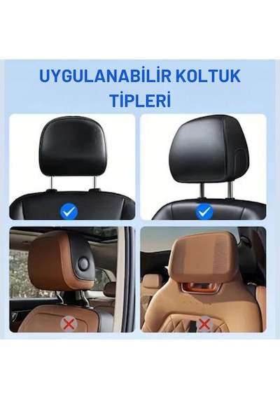 Polham Ultra Konforlu Araç İçi Ön Ve Arka Koltuklara Uyumlu Yastık, Ergonumik Katlanabilir Araç Koltuk Yastığı Siyah