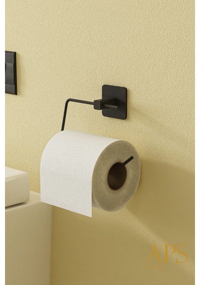Buççin Online Mağaza Aps Yapışkanlı Siyah Wc Tuvalet Kağıtlık Metal Siyah Çok Renkli