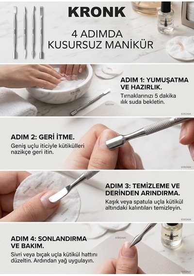 Profesyonel Çelik Kronk Seti Tırnak Temizleyici Et İtici Ve Temizleyici 723170