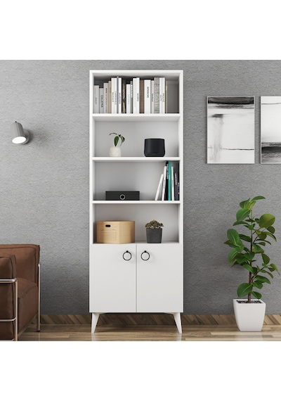 Ferniso Mobilya 2 Kapaklı Kitaplık Beyaz