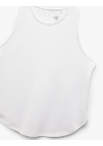 Koton Kolsuz Bisiklet Yaka Spor Atlet Beyaz 5sak30183nk Beyaz