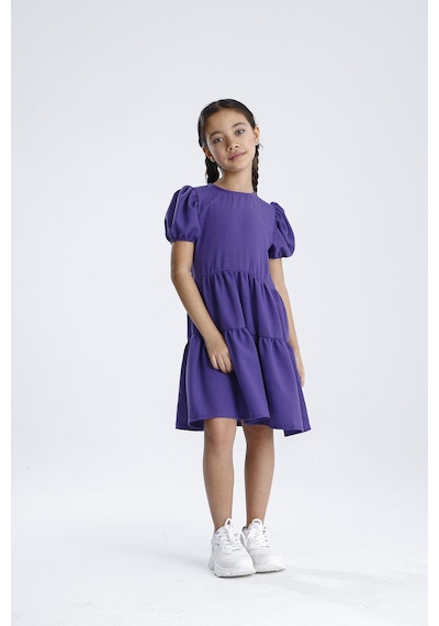 Miababy Basic Düz Elbise Mor