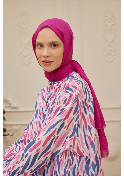 Bambu Kraş Şal Tesettür Giyim, Yüksek Kalite, Hafif, Rahat, Şık, Premium, Lux, Shawl, Scarf Fuşya