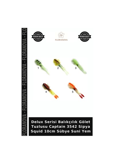 Delux Serisi Balıkçılık Gölet Tuzlusu Captain 3542 Sipya Squid 10cm Sübye Suni Yem