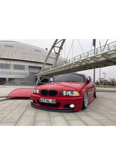 Bmw E46 Ön Ek - Bmw E46 Ön Lip Plastik Parlak Siyah