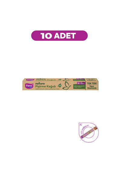 Natura Ağartılmamış Hazır Kesilmiş Pişirme Kağıdı 10x10 Paket