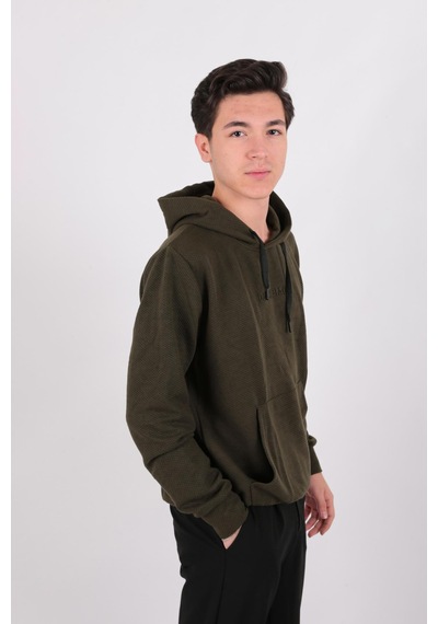 Five Pocket Fp24b2124 Erkek Kapşonlu Kanguru Cepli Sweatshirt Haki