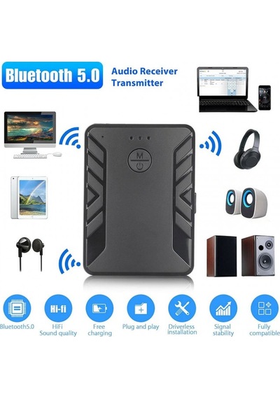 Tv Pc Araba İçin Bluetooth 5.0 Kablosuz Alıcı Verici Ses Adaptörü