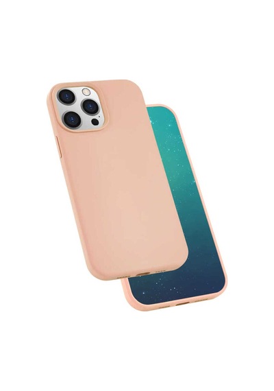 Apple Uyumlu iPhone 13 Pro Max Kılıf Zore Silk Silikon Pembe