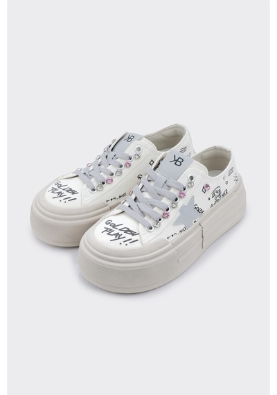 Derinet Yüksek Taban Kadın Sneaker Bej Bej