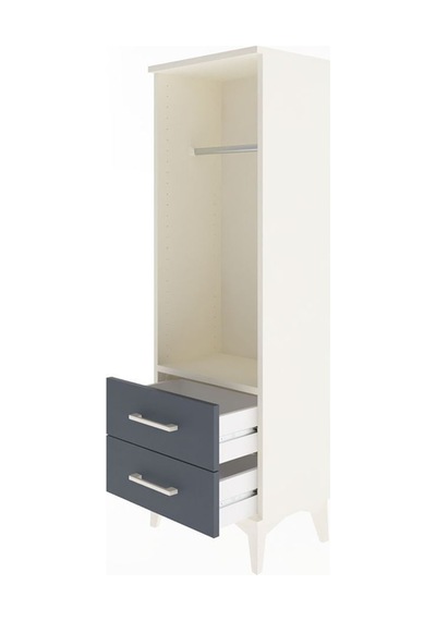 Arges Dolap Tek Raflı 2 Çekmeceli Tek Askılı 44x30x134 Aytaşı-antrasit Aytası