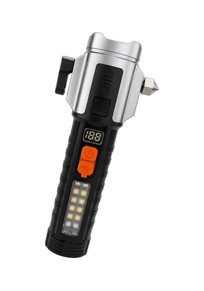 Gs-15600 Profesyonel Şarjlı Suya Ve Darbeye Dayanıklı El Feneri Kemer Kesme Cam Kırma Mıknatıslı