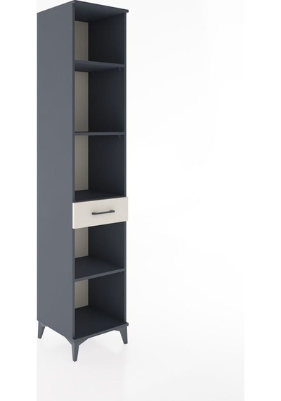 Hyperion Dolap 4 Raflı Tek Çekmeceli Tek Askılı 44x44x221 Çam-antrasit Antrasit Hyperion Dolap 4 Raflı Tek Çekmeceli Tek Askılı 44x44x221 Çam-antrasit Antrasit