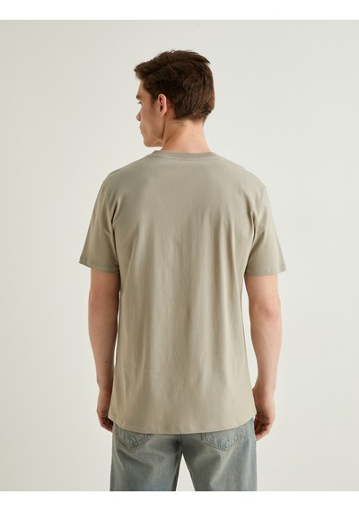 Koton Basic Tişört Slim Fit Bisiklet Yaka Kısa Kollu Bej 4sam10842hk Ekru