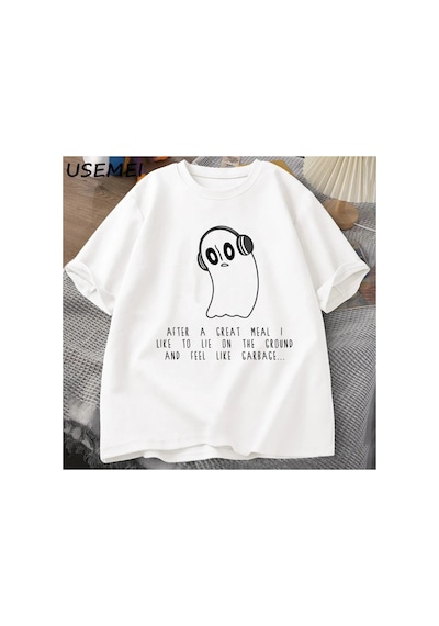 Tarzsokak Napstablook Galaxy Undertale Müzik Terkekler Yaz Pamuk Kısa Kollu Erkek T-shirt Rahat 2874 Beyaz