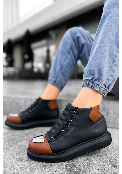 Saklımoda Ch267 Gst Roma Mirror Erkek Bot Sıyah/taba Çok Renkli
