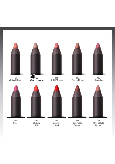 Cosmetics Silk Stay Lipliner Suya Dayanıklı İpeksi Dudak Kalemi - 02 Warm Nude Çok Renkli