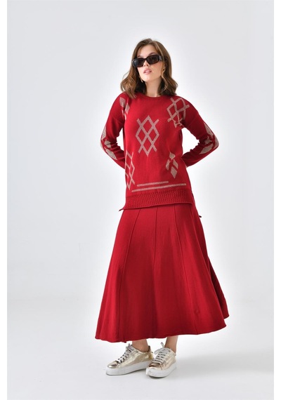 Ftz Women Kadın Etekli Takım Bordo 20559-bordo Bordo