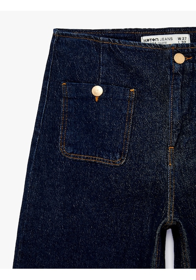 Koton Pamuklu Cepli Normal Bel Culotte Pantolon - Culotte Jeans Koyu İndigo 7wal40032md Indigo Koton Pamuklu Cepli Normal Bel Culotte Pantolon - Culotte Jeans Koyu İndigo 7wal40032md Indigo