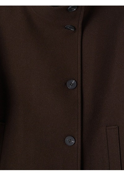 Lcw Modest Kahverengi Dik Yaka Oversize Kadın Kaşe Mont