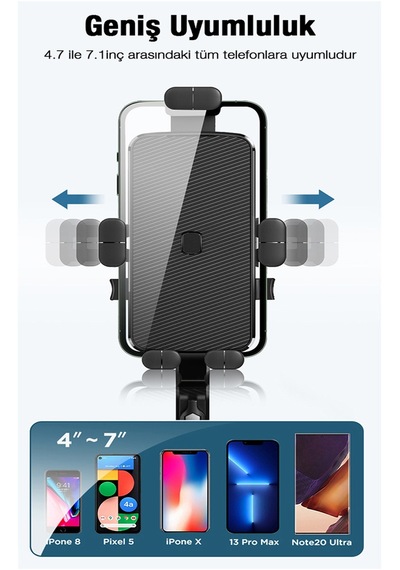 Darbe Emici 4-7inç Telefonları Destekler Motosiklet Scooter İçin Telefon Tutucu