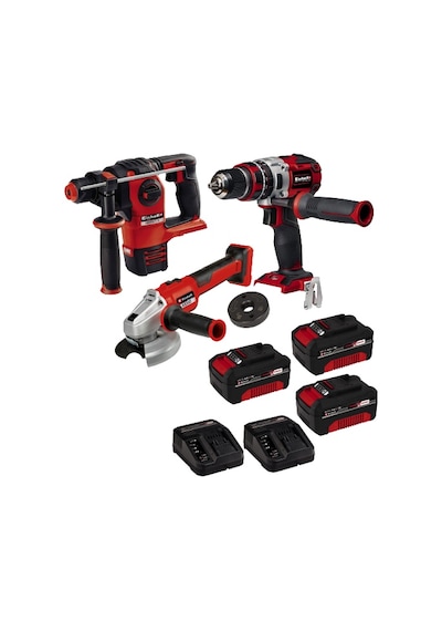 Einhell TE-CD 18V Kömürsüz Mandren Matkap + Herocco SDS Plus Kırıcı Delici + Axxio Avuç Taşlama + 3 x 18 V Akü + Şarj Cihazı 2 Adet