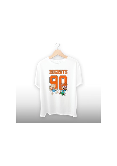 Rugrats 90 Detaylı Unisex Tişört Beyaz