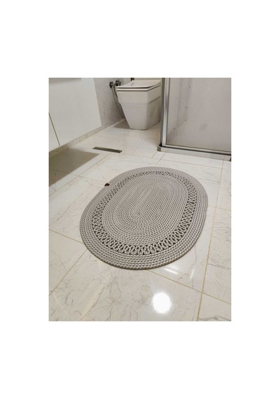 Jüt Desenli Kapı Önü Paspas Banyo Paspası Balkon Paspası Hediyelik Ev Eşyası Gribeyaz Gribeyaz