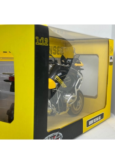 Bmw R1250 Gs 1:12 Diecast Maket Motor Sarı Siyah Metal Model Motosiklet