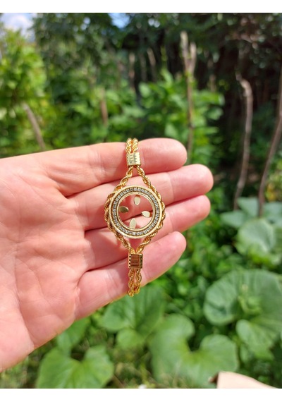 Gezergold Takı Çeyrek Çelik Zirkon Taşlı Bileklik 22ayar Altın Kaplama Bileklik