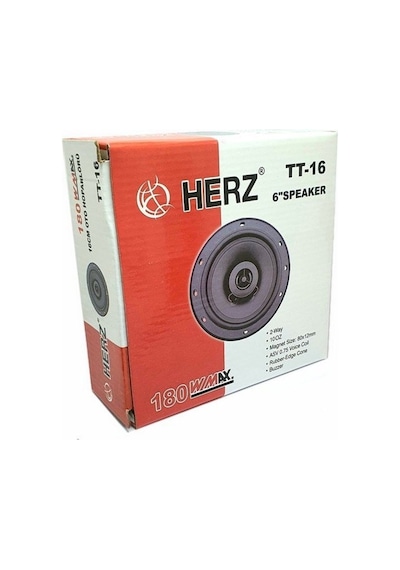 Herz 16cm 180watt Çift Yollu Tweeterli Oto Hoparlör - Tekli Oto Hoparlör